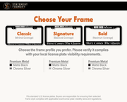 Move Over Princess license plate frame showing Classic, Signature, and Bold frame options