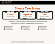 My Angel Numbers Are Accelerating license plate frame showing Classic, Signature, and Bold frame options